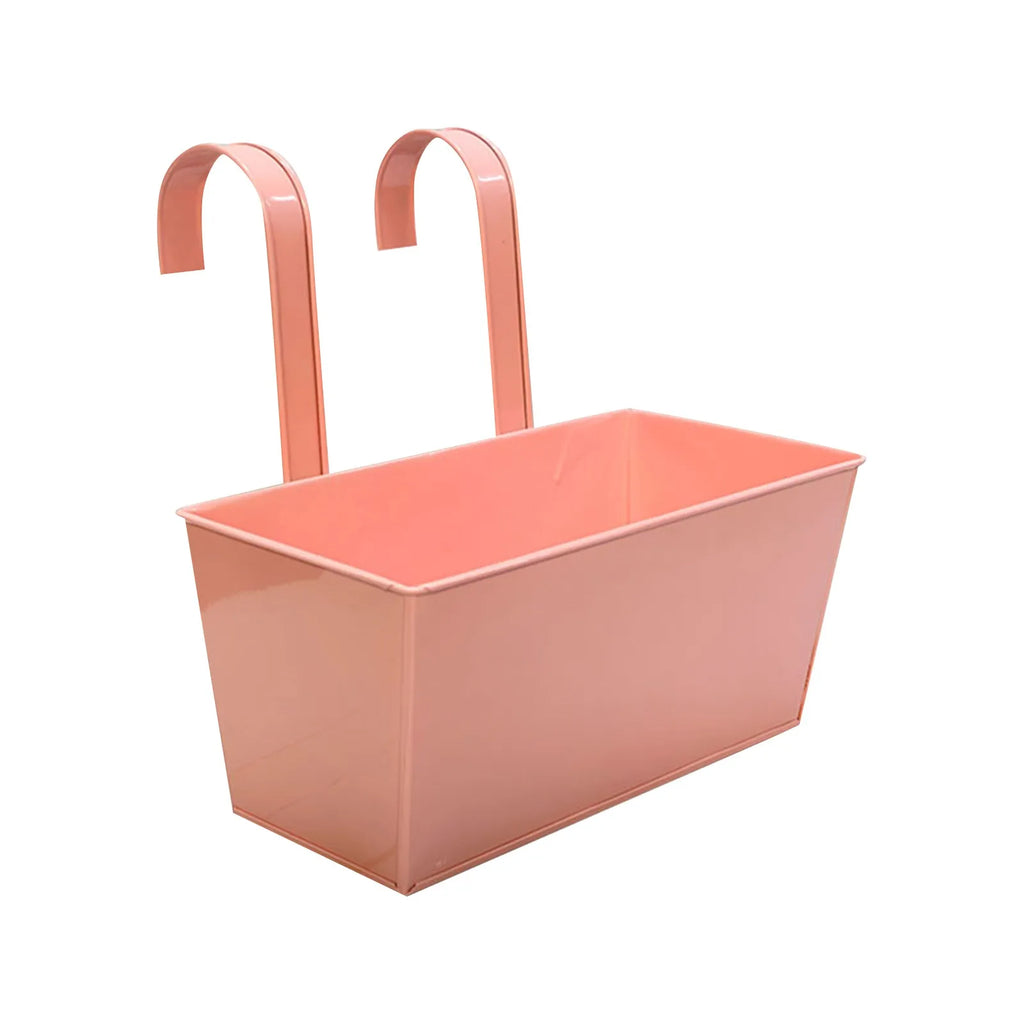 Rectangular Flower Pot with Drainage Holes Outdoor Plant Hanging Pot Rectangular Railing Planter Box Set for Balcony for Herbs