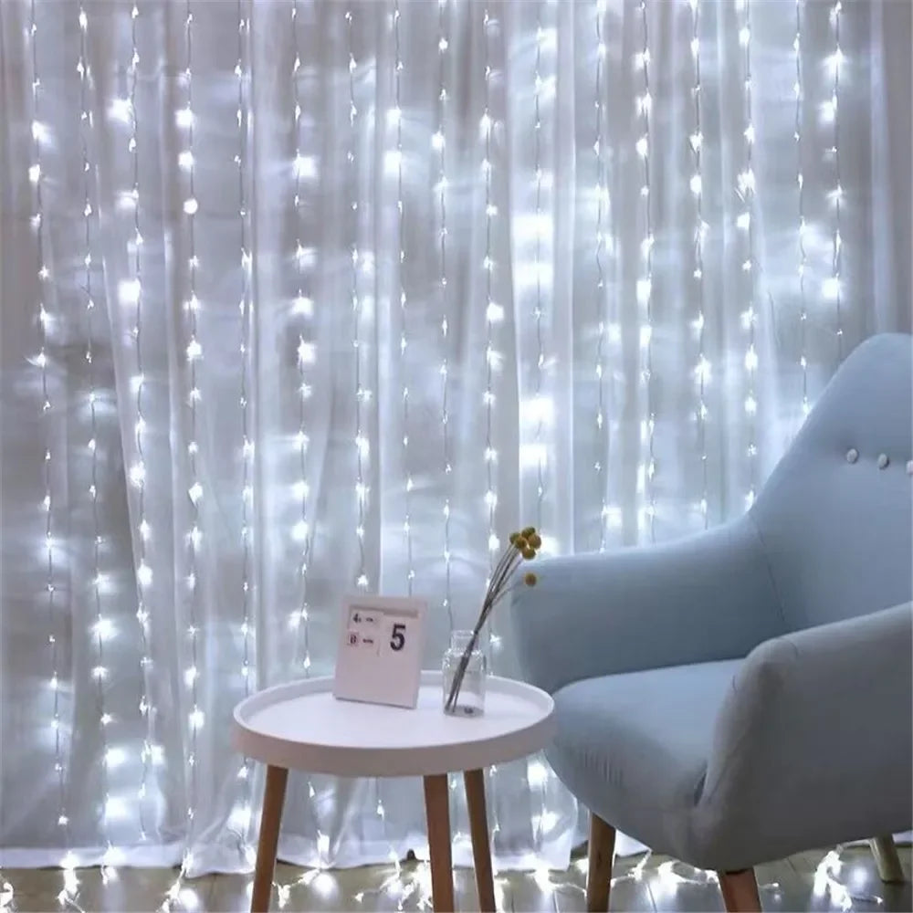 LED Curtain Lights USB Powered with Remote Control Holiday Christmas Decorations for Home Wedding Birthday Bedroom Party Lights