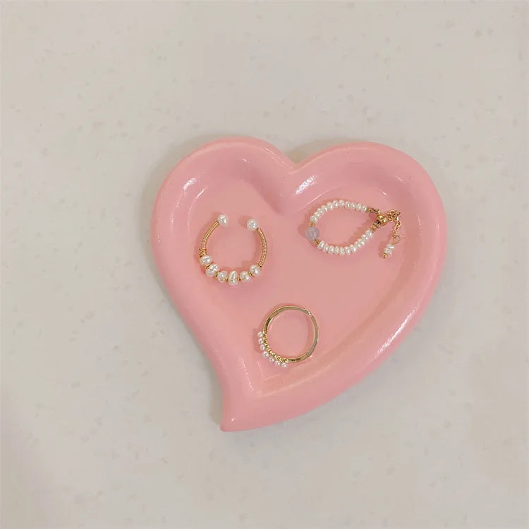 Creative Resin Trays Home Decor Jewelry Dish Heart Cloud Shape Storage Plate Organizer Watch Keys Holder Earrings Necklace Bowls
