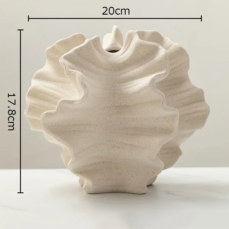 Creative Irregular Wrinkle Vase Abstract Crafts Ceramic Flower Pots Desk Decoration Porcelain Flowers Arrangement Floral Vases