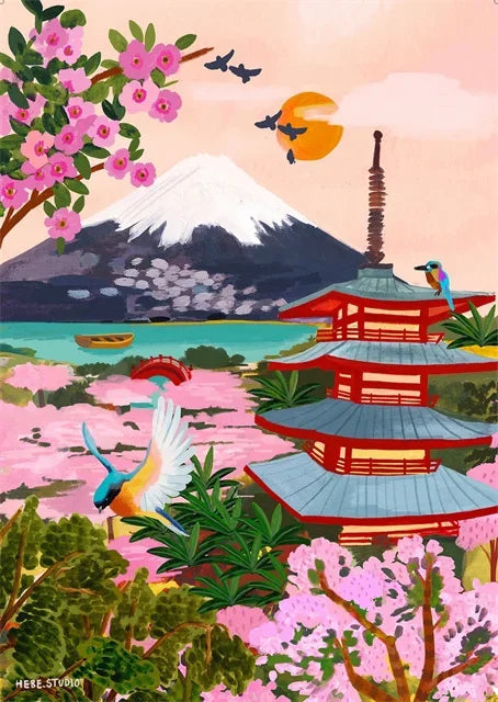 Colorful Travel Mountain City Canvas Painting Posters and Prints Abstract Landscape Wall Art Pictures for Home Living Room Decor
