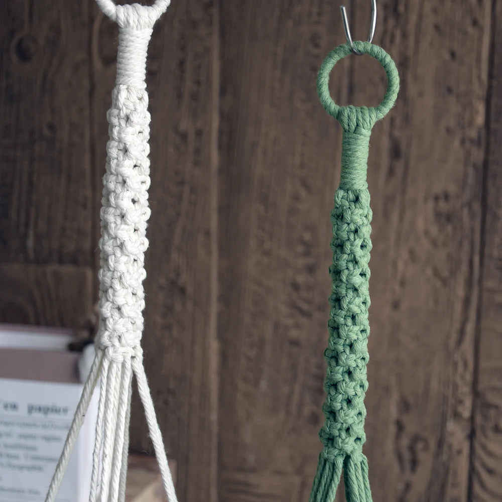 Chic bohemian macrame handmade pot holder  2 tiers flower hanging for indoor decoration