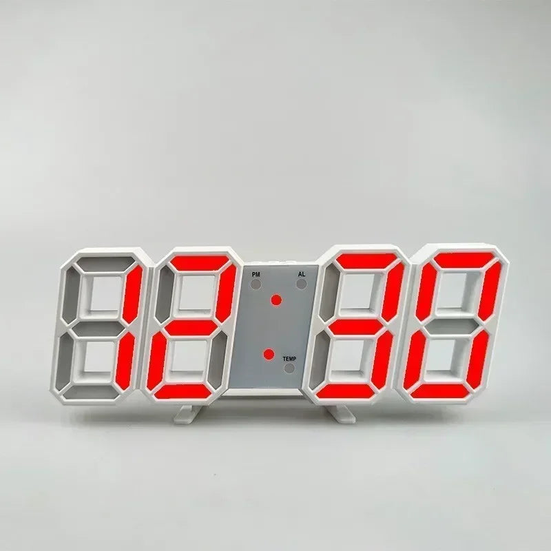 "Modern 3D LED Digital Wall Clock - Stylish Multifunctional Home Decor with USB Power, Perfect for European Interiors"