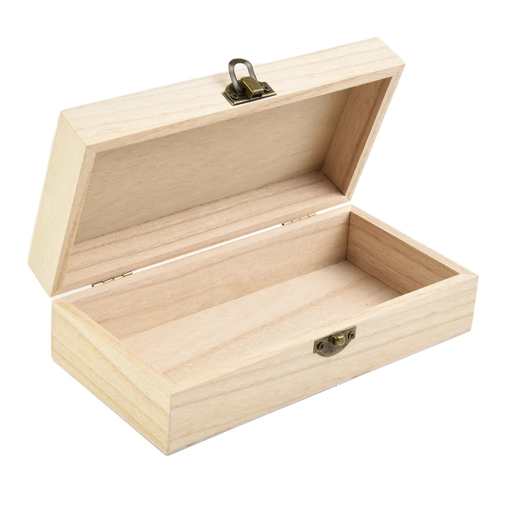 20*10*6 Cm Rectangular Durable Wooden Storage Box Retro Jewelry Box Gift Box Desktop Organizer Clamshell Container