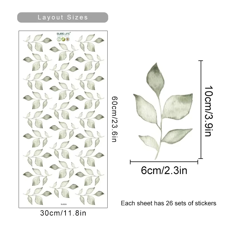 Boho Flowers Wall Stickers Child Watercolor Bedroom Living Room Home Decor Art Eco-frienly Removable Decals PVC Murals