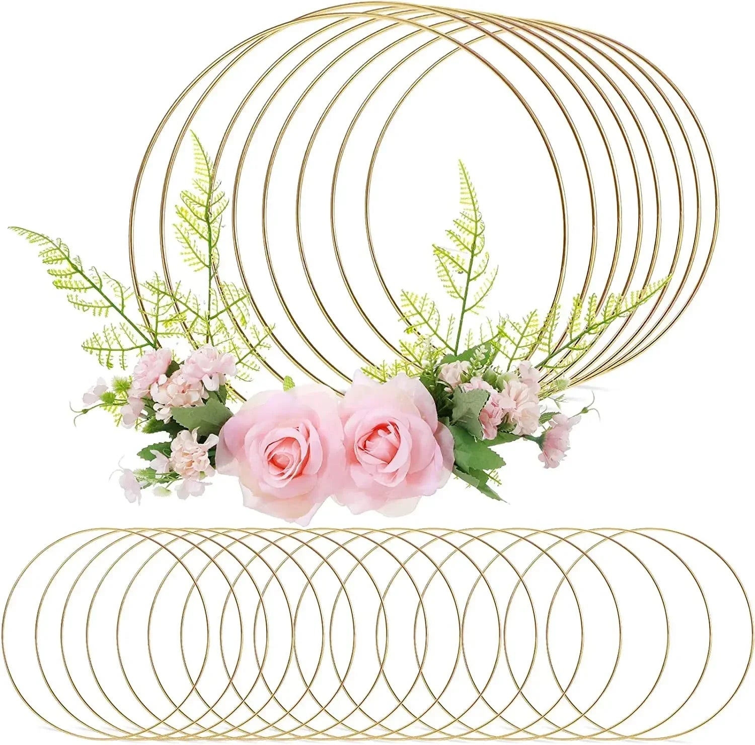1/10pcs Metal Floral Hoop Gold For Crafts Party Decoration Metal Dream Catcher Ring for Macrame 10cm 15cm 20cm 25cm 30cm