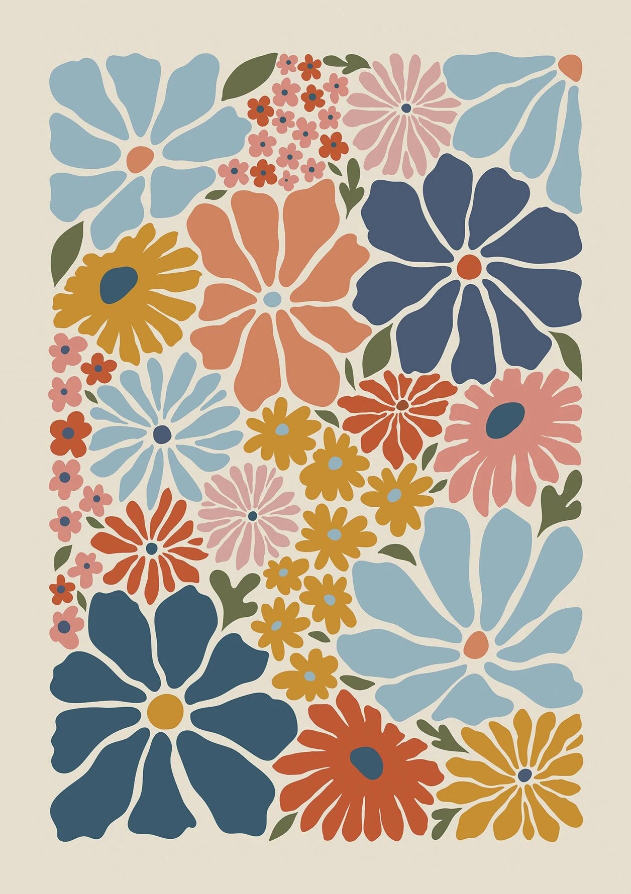 Vintage Boho Flower Art Poster Botanical Wall Art Print Picture Abstract Canvas Painting for Living Room Home Decoration