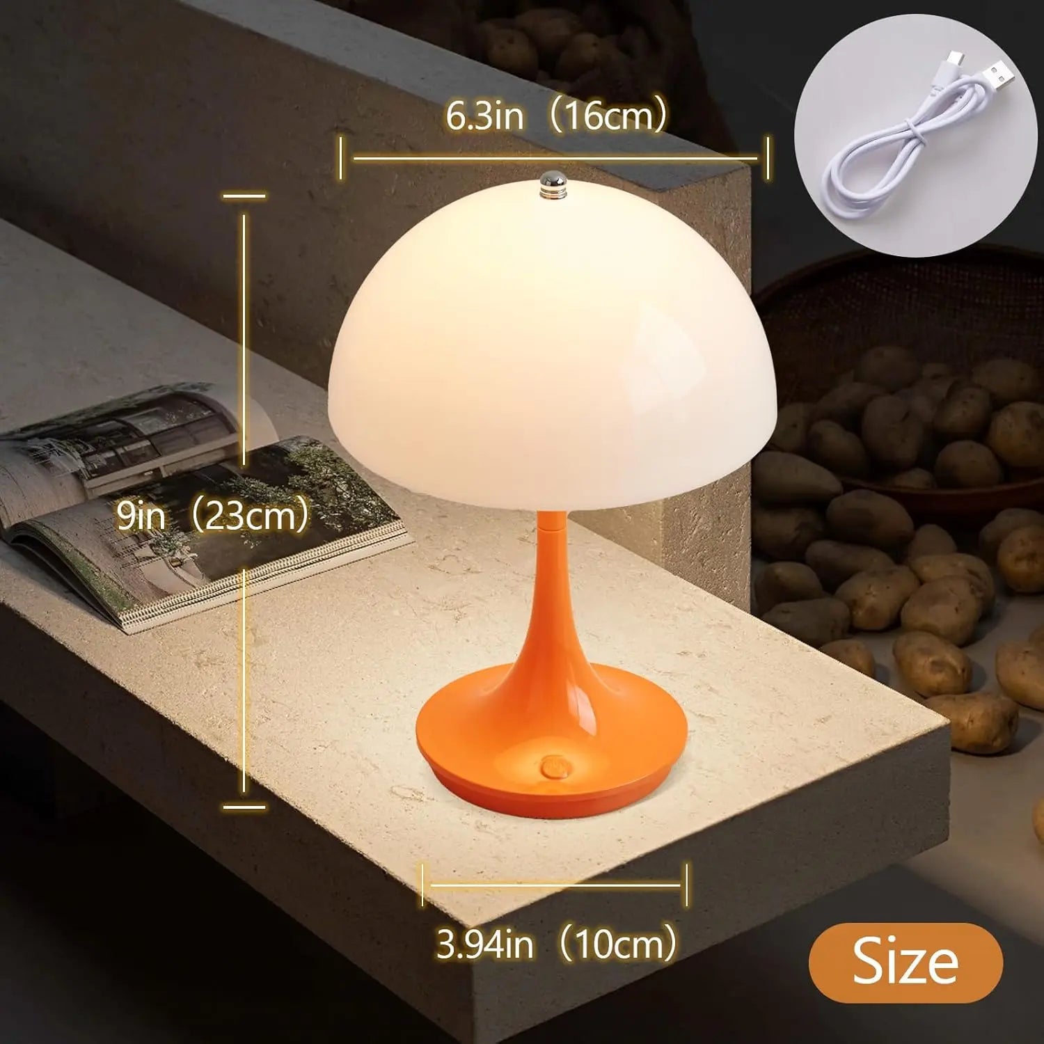 Table Lamp LED Touch Sensor Desktop Night Light Rechargeable Wireless Reading Lamp for Restaurant Hotel Bar Bedroom Decor Light