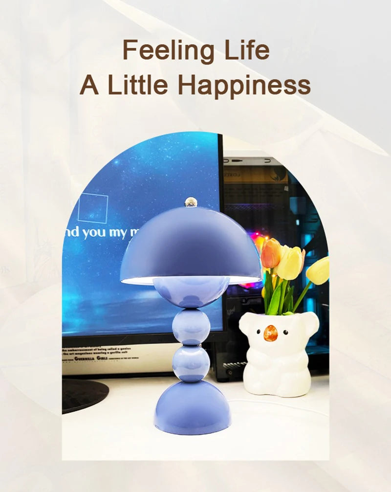 Nordic LED Flowers Table Lamp USB Dimmable For Home Living Table Bedroom Bedside Room Decoration LED Night Lamps Desk Light