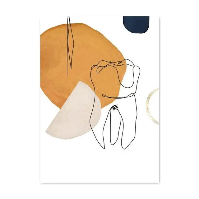 Modern Abstract Line Art Canvas Painting  Dental Clinic Wall Decor Dentist Office Posters and Prints Aesthetic Teeth Artwork for