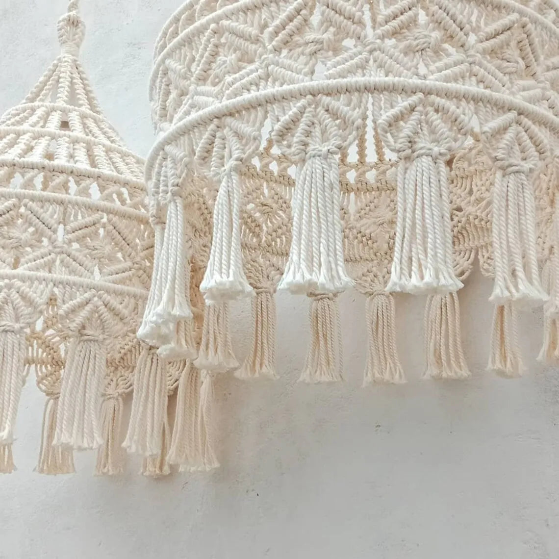 Macrame Lamp Shade Handwoven Portable Creative Tassel Lampshade for Living Room Office Housewarming Gift Dorm Home Decorations