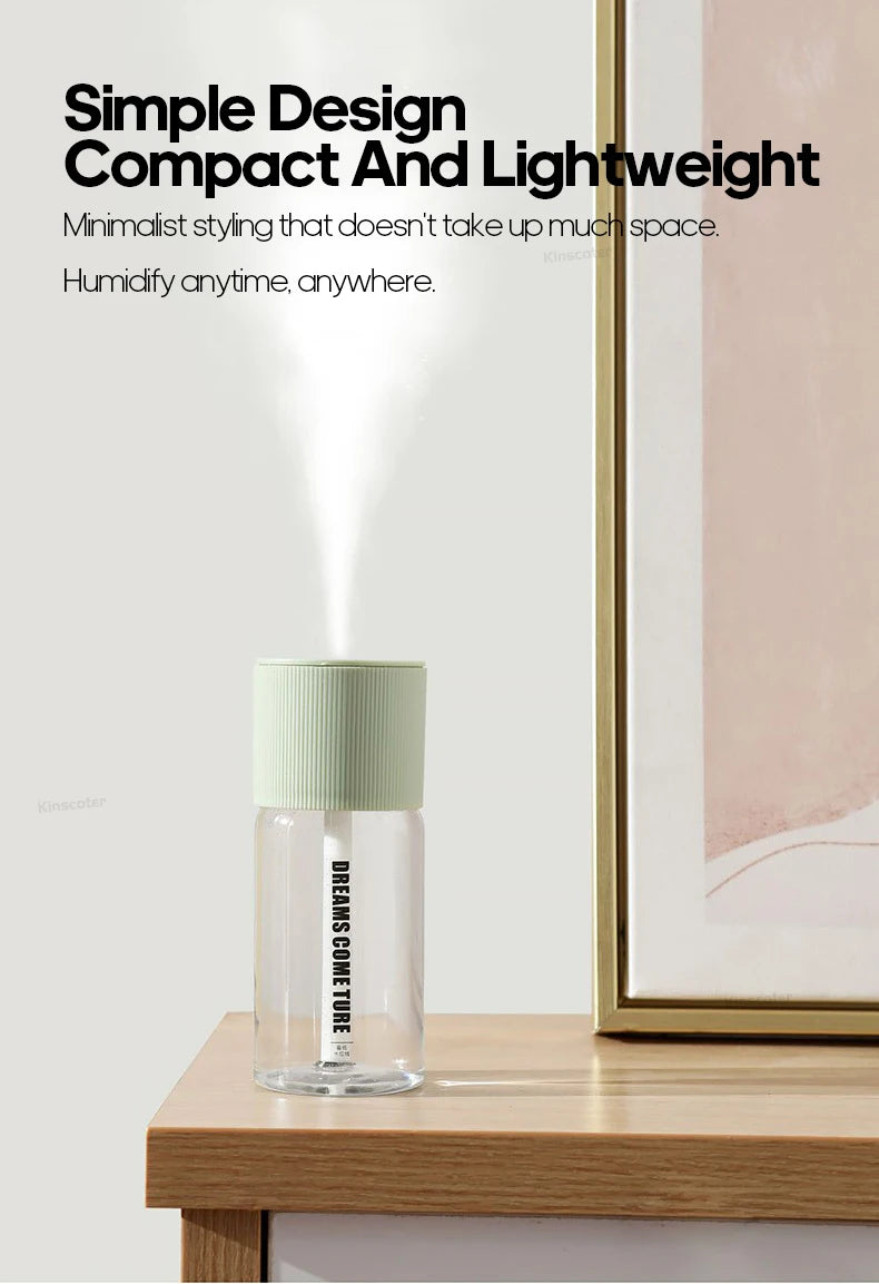 Rechargeable Mini Humidifier 268ml USB Mute Cool Mist Sprayer for Home Bedroom Car Portable Moisturizes Skin Water Diffuser