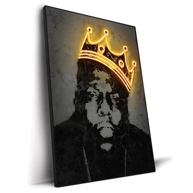 Canvas Print Art Poster Abstract Neon Design Rapper Star Canvas Paintings 2PAC Hip Hop Singers Poster Wall Art Bar Home Decor