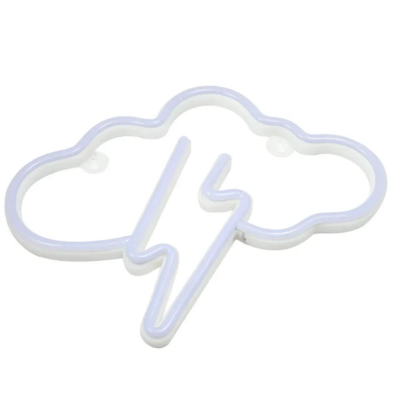 Cloud Lightning LED Neon Sign Night Light Battery/USB Operated for Children's Room Party Home Bar Lamp Gift Decoration