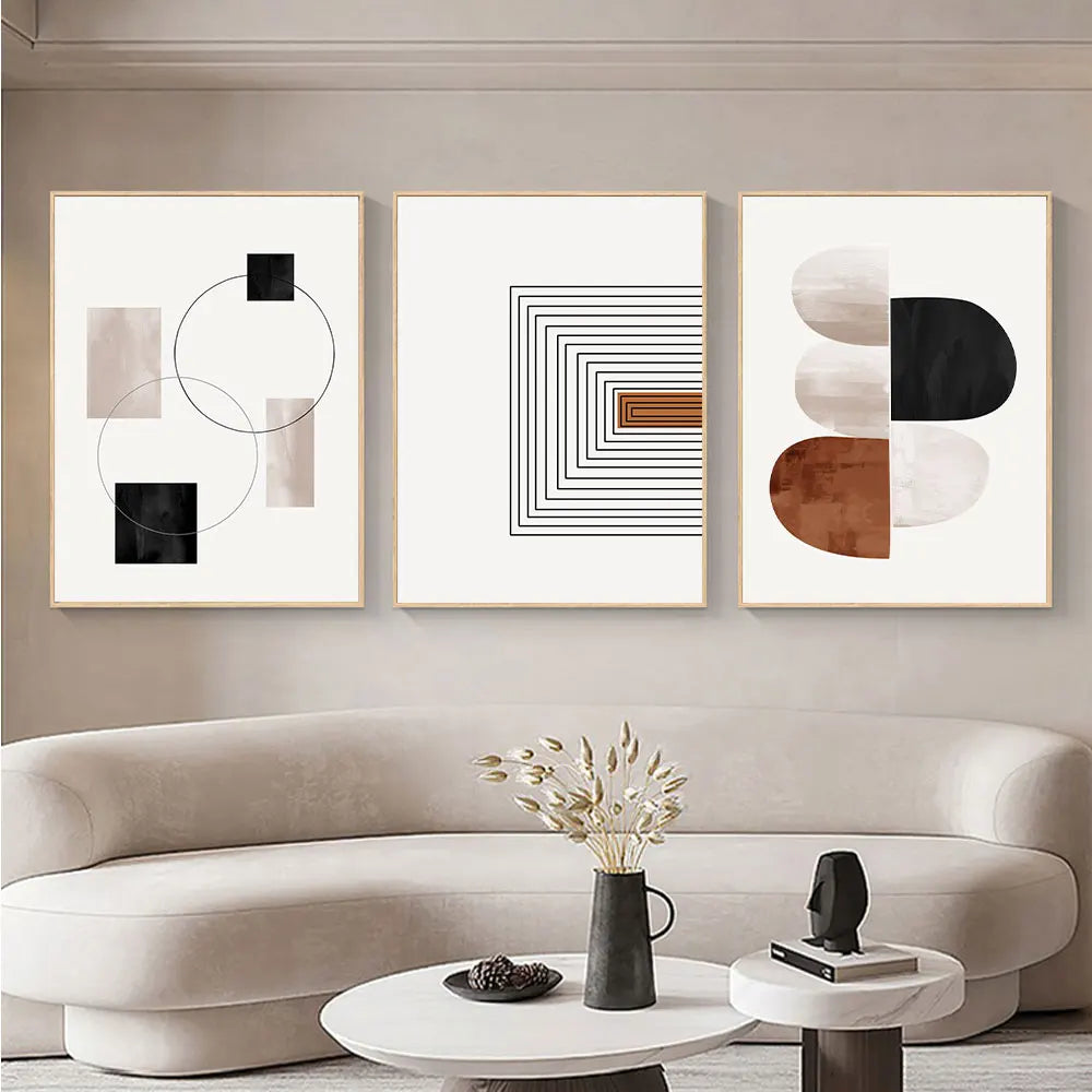 White Black Line Art Canvas Prints Geometry Abstract Wall Art Decorative Posters For Living Room Nordic Bedroom Decor Pictures