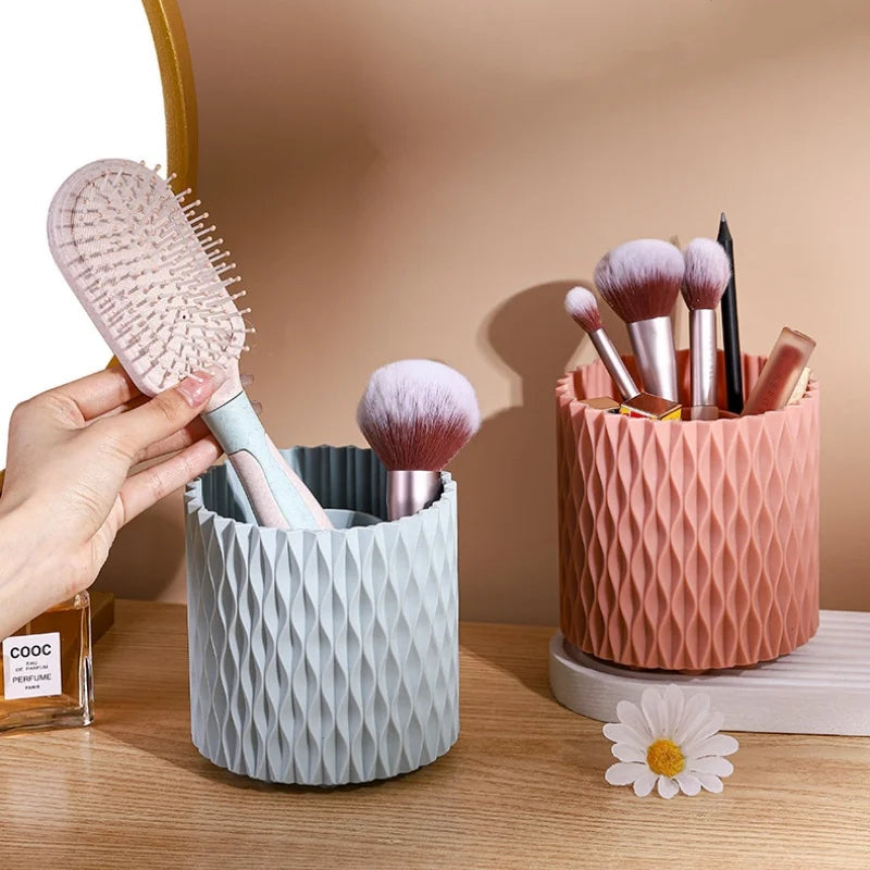 Desktop 360Rotating Cosmetic Storage Box Make Up Case Skin Care Products Organizer Case Plastic Makeup Brush Organizer Container
