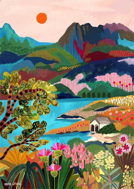 Colorful Travel Mountain City Canvas Painting Posters and Prints Abstract Landscape Wall Art Pictures for Home Living Room Decor