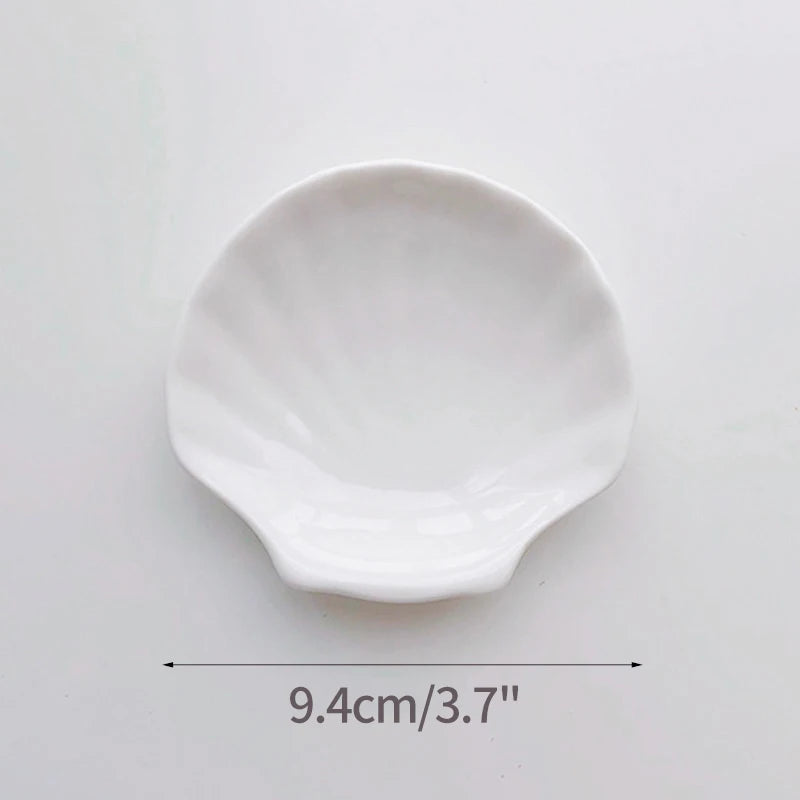 Shell Shaped Jewelry Storage Trays  Trays White Ceramic Plate Storage Dishes Ring Earings Plate Home Decorative Tray Design