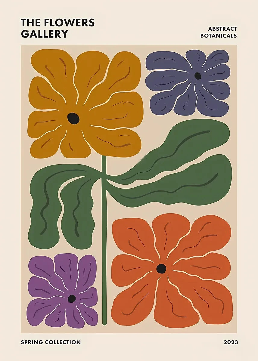 Colorful Retro Flower Market Amsterdam Abstract Poster Boho Flower Shop Sign Prints Canvas Painting Wall Picture Home Room Decor