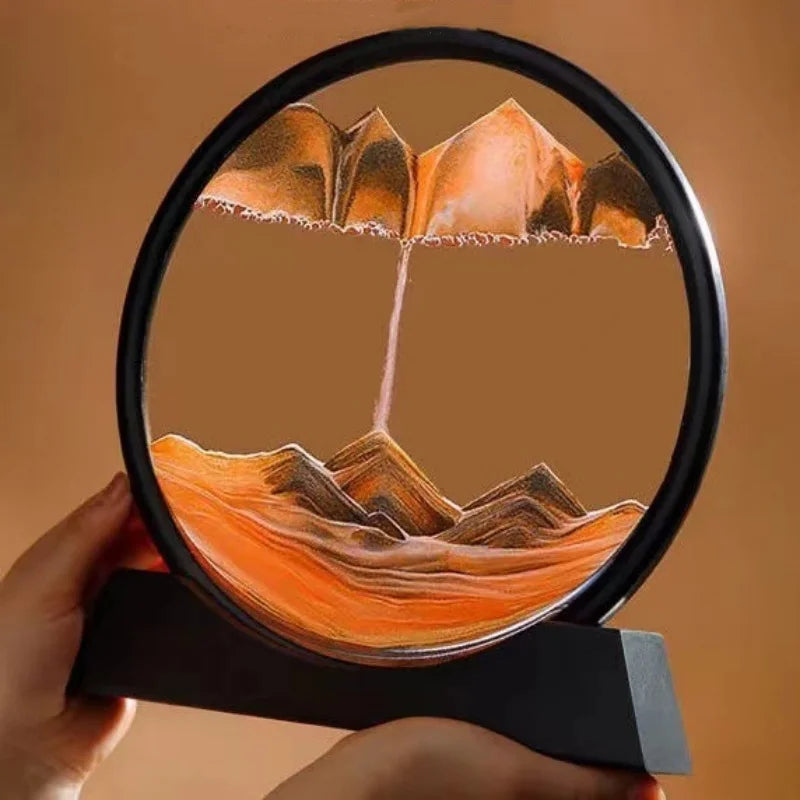 12 Inch 3D Deep Sea Sandscape Creative Hourglass Sand Clock Moving Sand Art Picture Round Glass Quicksand Painting Home Decor