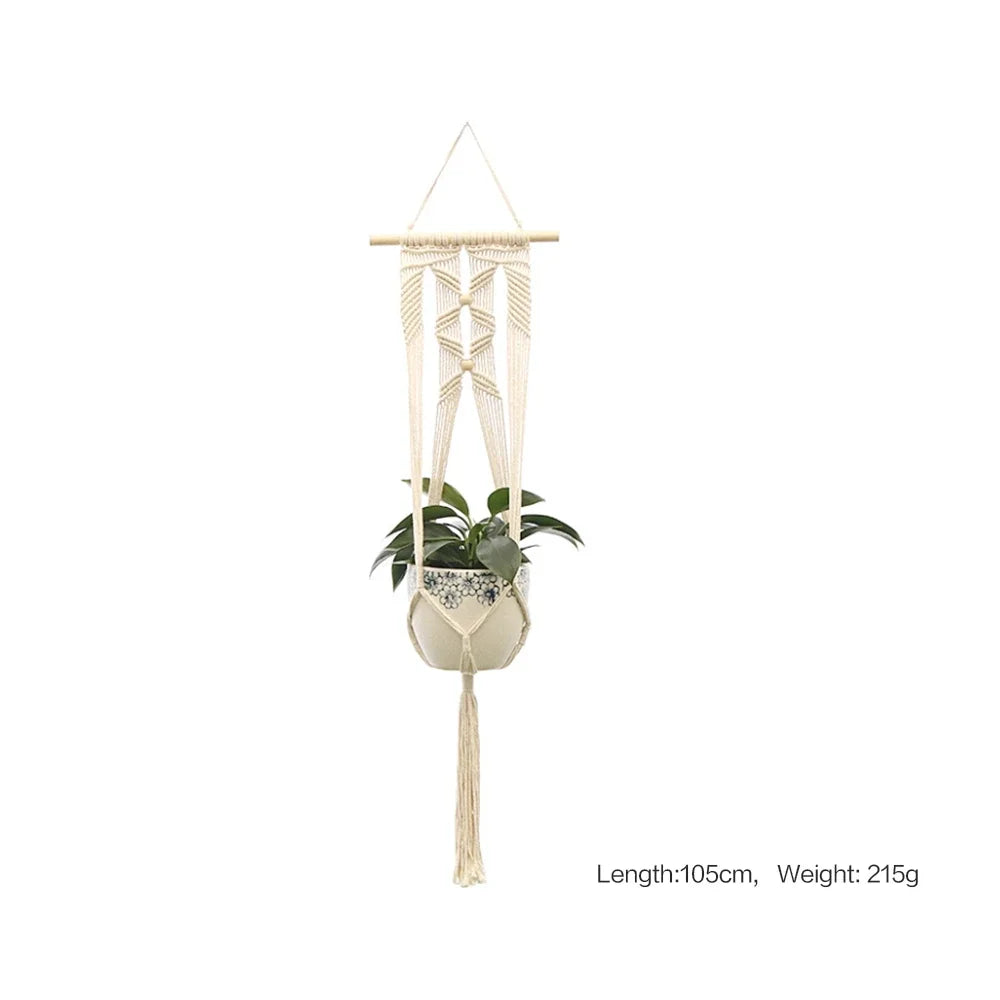 Hanging Plant Handmade Macrame Plant Hanger Flower Pot Planter Hanger Wall Decor Courtyard Garden Hanging Planter Hanging Basket