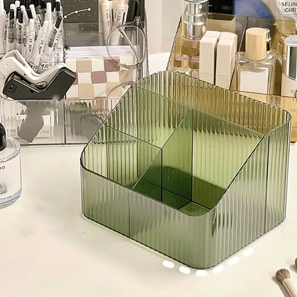 Transparent Makeup Organizer New 3/4-Slot Lightweight Vanity Case Washable Plastic Versatile Storage Box