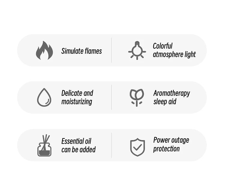 KINSCOTER Flame Aroma Diffuser Air Humidifier Ultrasonic Cool Mist Maker Fogger LED Essential Oil Flame Lamp Difusor