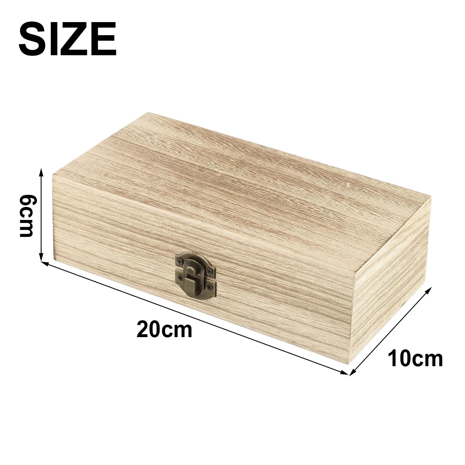 20*10*6 Cm Rectangular Durable Wooden Storage Box Retro Jewelry Box Gift Box Desktop Organizer Clamshell Container
