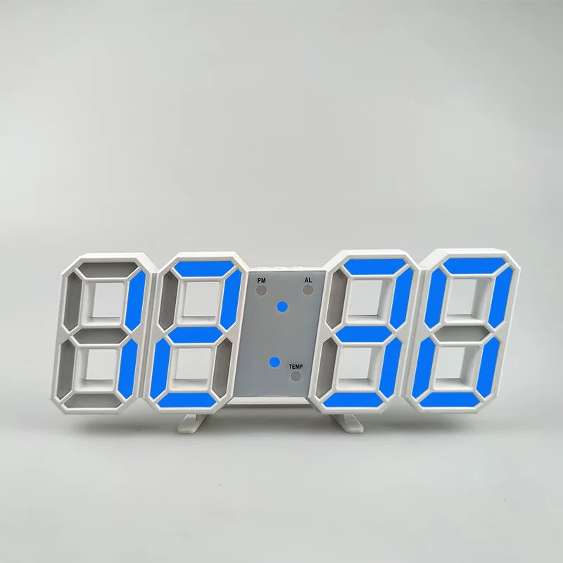 3D LED Digital Alarm Clock Wall Clock, Desk Alarm Clock,Time/Date/Temperature for Home/ Kitchen/Office