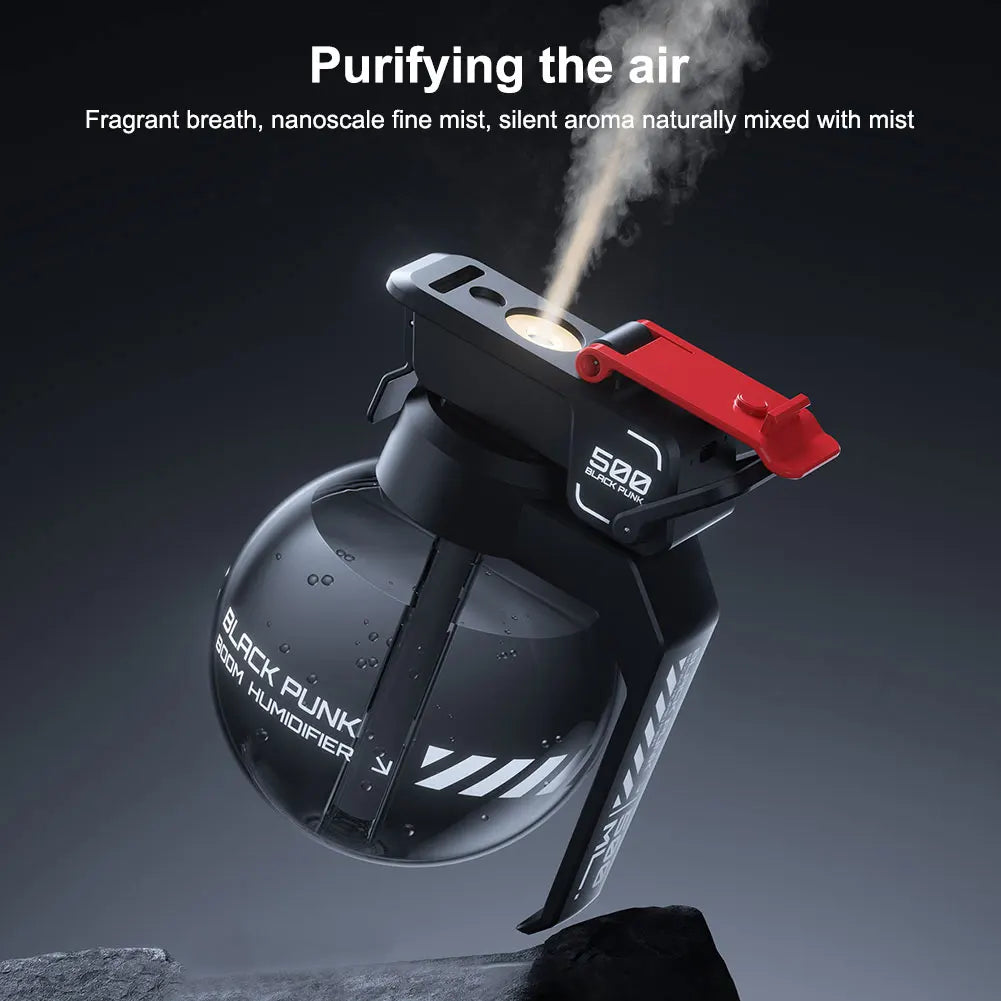 2025 Grenade Air Humidifier Essential Oil Diffuser Cyberpunk Decorative ir Diffuser Humidifier for Bedroom Home Office 500ml