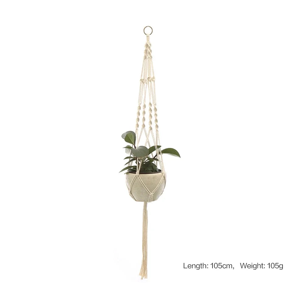 Hanging Plant Handmade Macrame Plant Hanger Flower Pot Planter Hanger Wall Decor Courtyard Garden Hanging Planter Hanging Basket