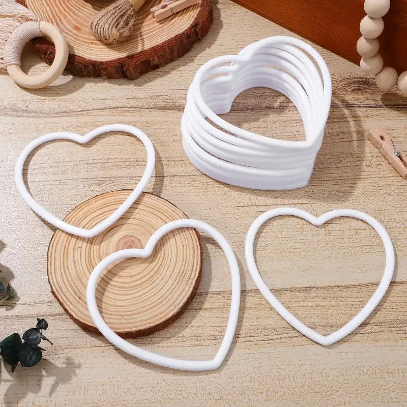 20/10 Pcs Heart Shaped Dream Catcher Rings Acrylic Crafts Floral Wall Hanging Wreath Macrame Handmade Accessories