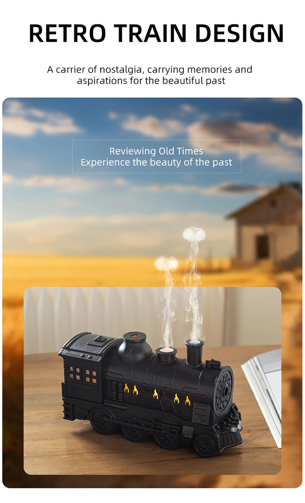 Train Air Humidifier Ultrasonic Aromatherapy Diffusers Mist Maker Fragrance Essential Oil Aroma Difusor Remote control