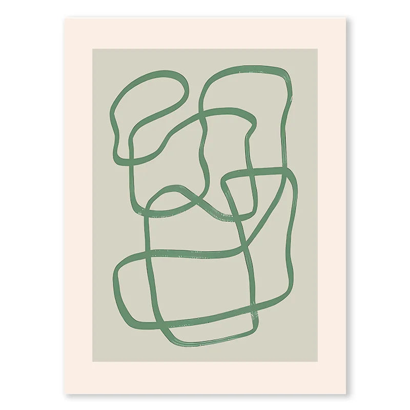 Green Botanical Vase La Mela Van Gogh Abstract Line Wall Art Canvas Painting Posters And Prints Pictures For Living Room Decor