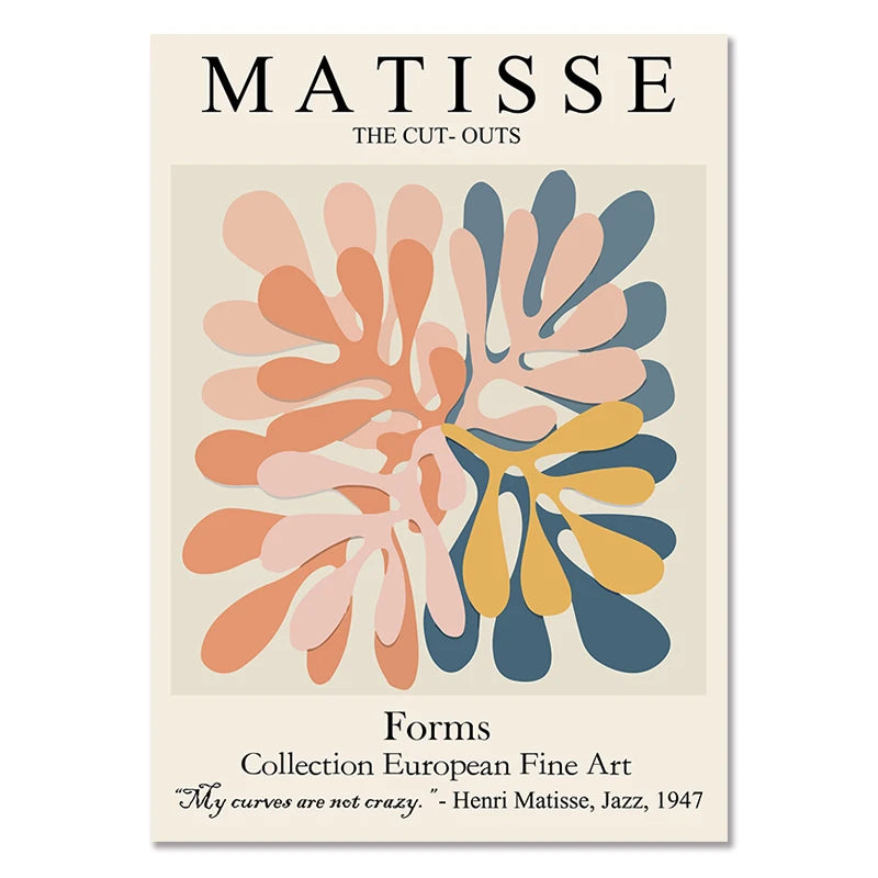 Abstract Wall Art Matisse Poster Line Face Coral Leaves Posters and Prints Canvas Paintings for Interior  Pictures Room Decor