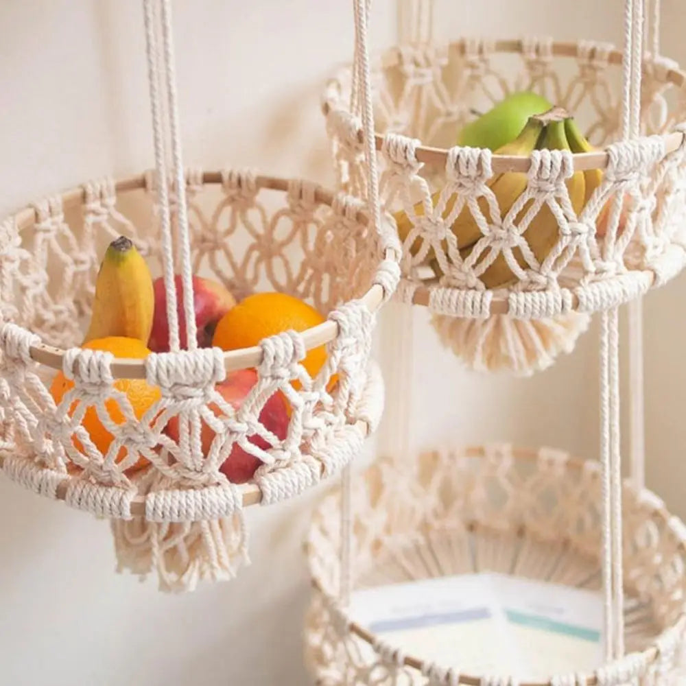 Hanging Hand-woven Macrame Plant Hanger Flower Pot Planter Hanger Wall Decor Courtyard Garden Hanging Planter Hanging Basket