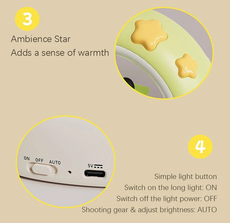 LED Night Light Panda Astronaut Bedside Sleeping Night Lights USB charging Silicone Children Gife Eye Protection Lamp Lighting
