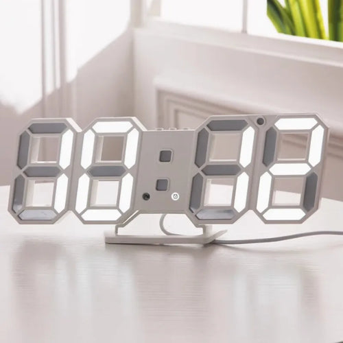 "Modern 3D LED Digital Wall Clock - Stylish Multifunctional Home Decor with USB Power, Perfect for European Interiors"