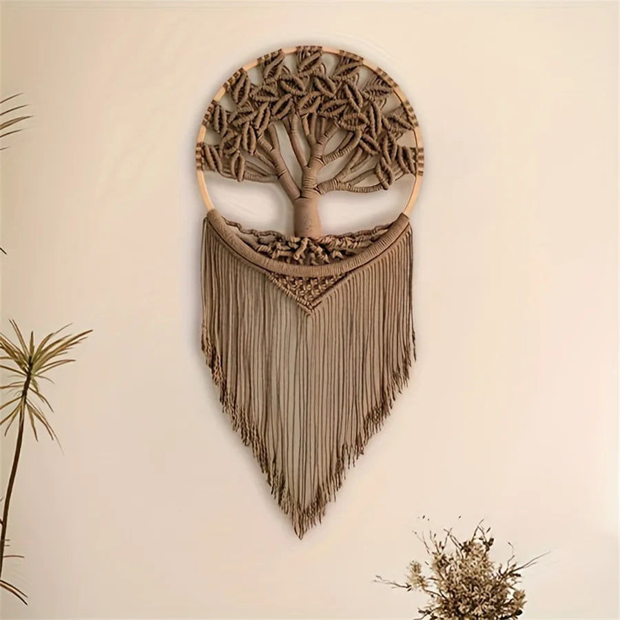 Tree of Life Macrame Wall Hanging Handmade Woven Boho Home Wall Decor for Bedroom Nursery Apartment Dorm Decoration,Gift Girl
