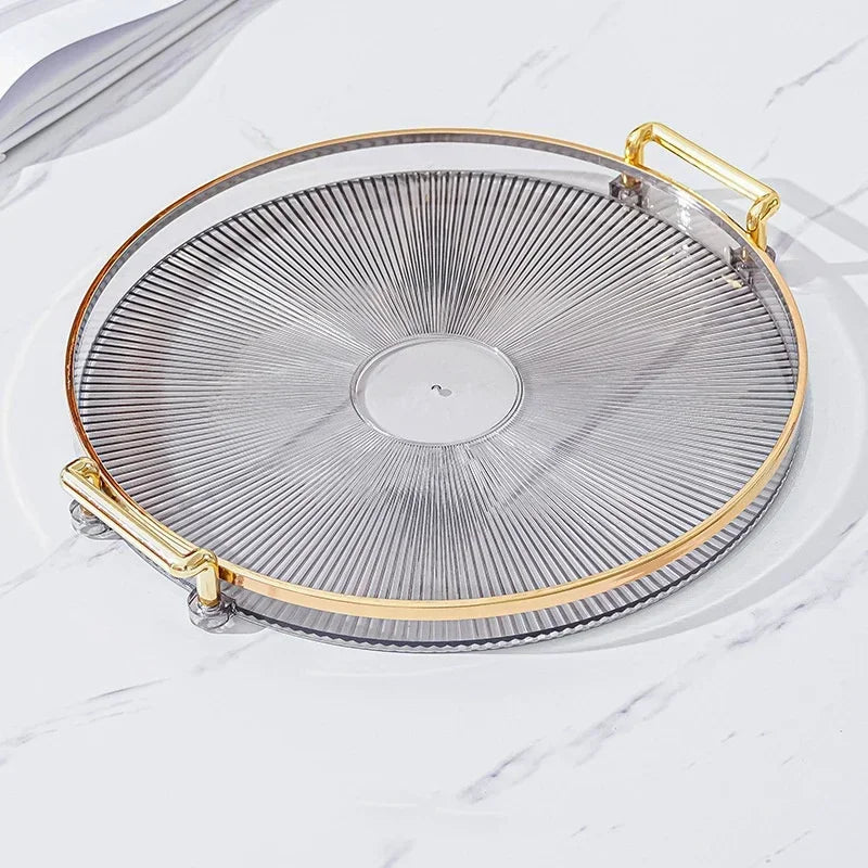 1PC Round Storage Tray Home Living Room Coffee Table Tea Cup Storage Plate Acrylic Tray Aromatherapy Organizer Tray Home Decor