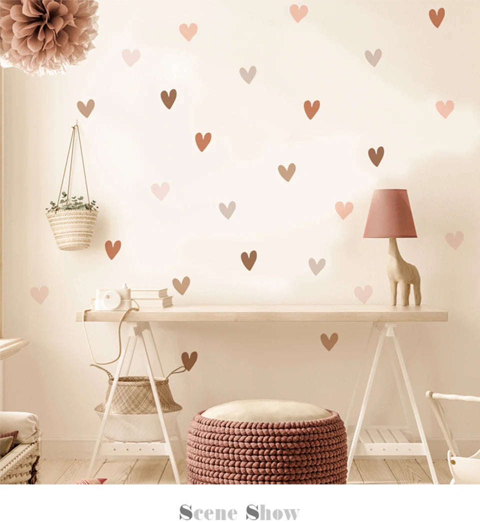 Boho Hearts Creative Wall Sticker For Children Baby Girls Boys Room Nursery Wall Art Decals Vinyl Mural Kids Bedroom Home Decor