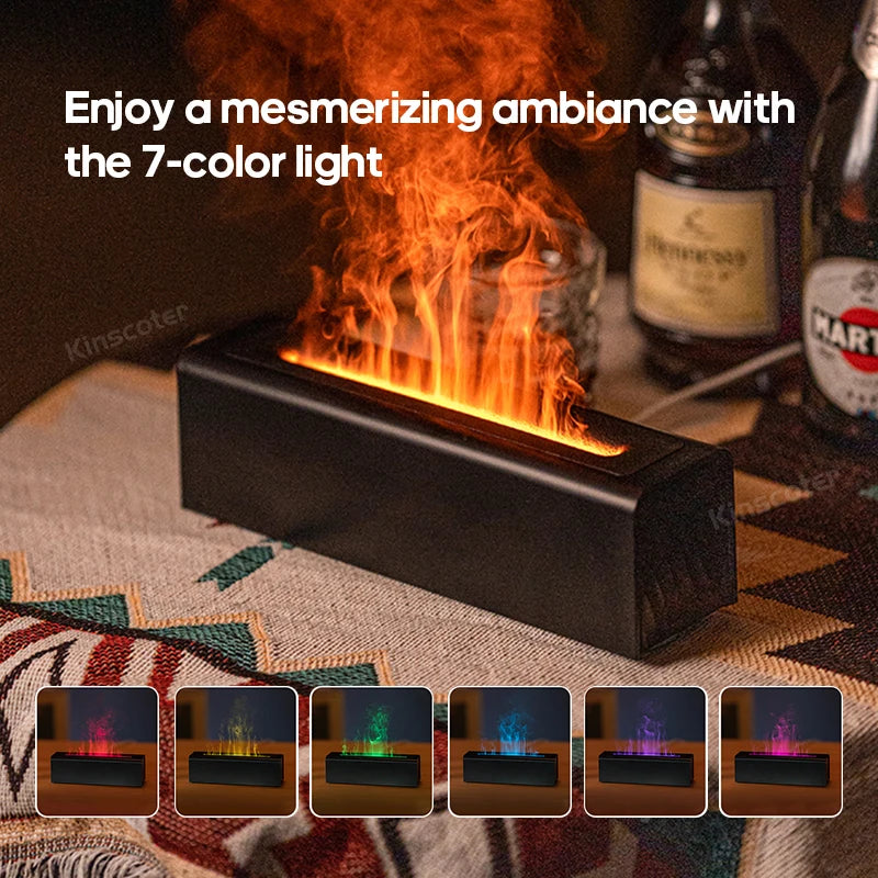 KINSCOTER Flame Aroma Diffuser Air Humidifier Ultrasonic Cool Mist Maker Fogger LED Essential Oil Flame Lamp Difusor
