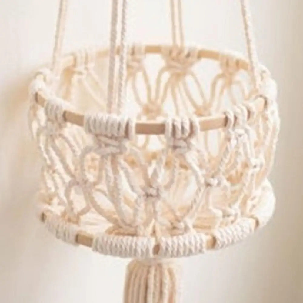 Hanging Hand-woven Macrame Plant Hanger Flower Pot Planter Hanger Wall Decor Courtyard Garden Hanging Planter Hanging Basket