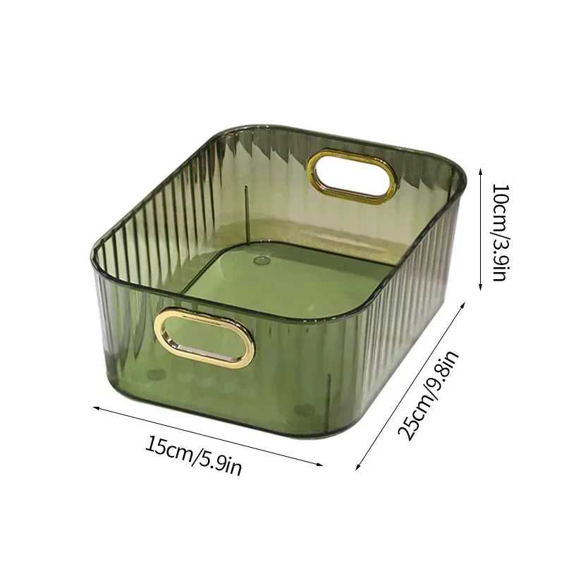 Rectangular Desktop Cosmetic Green Drawer Stackable Storage Box Acrylic Rack Sundries Snack Makeup Practical Storage Basket