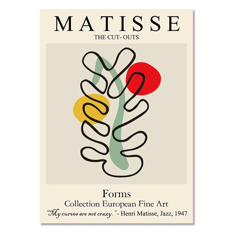 Abstract Wall Art Matisse Poster Line Face Coral Leaves Posters and Prints Canvas Paintings for Interior  Pictures Room Decor