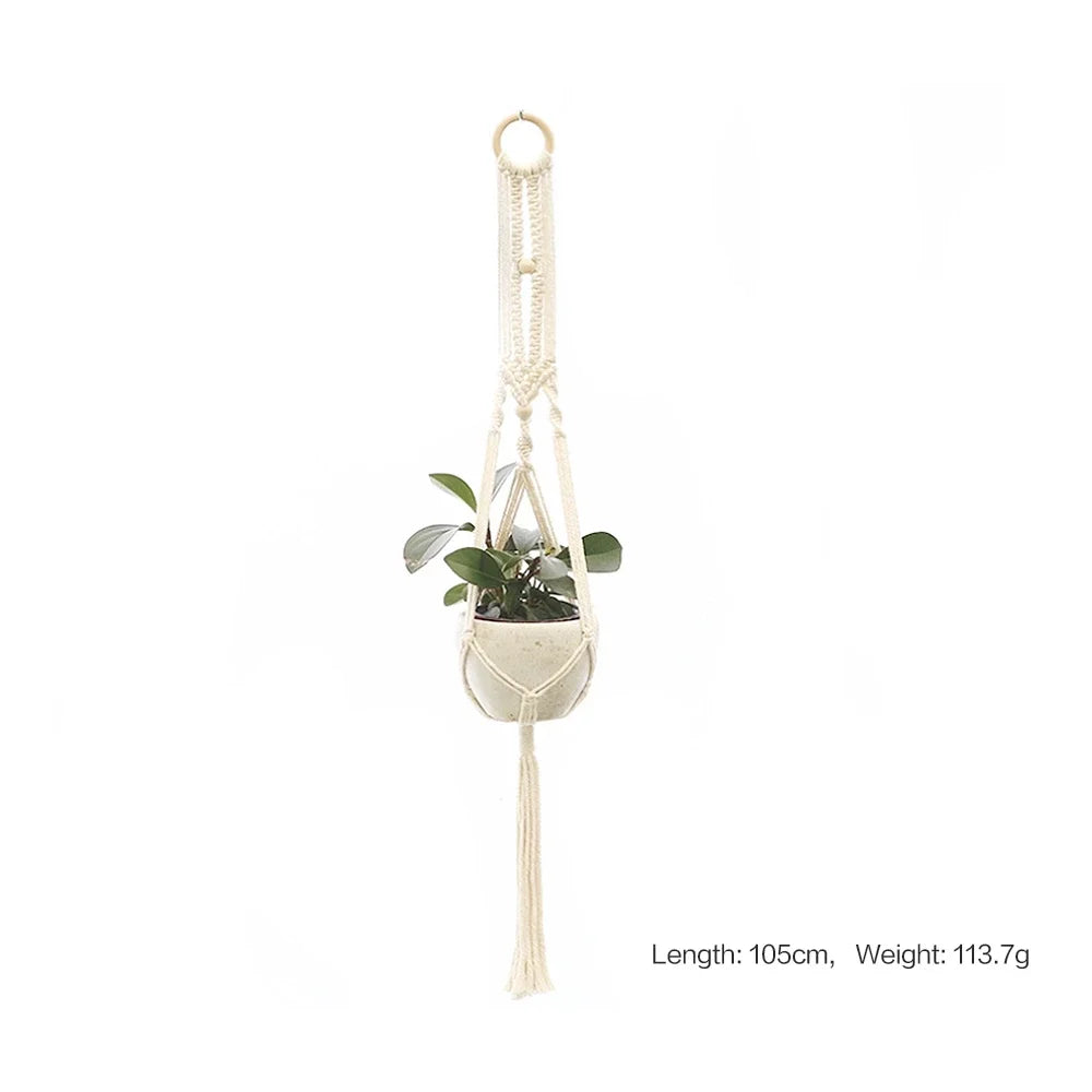 Hanging Plant Handmade Macrame Plant Hanger Flower Pot Planter Hanger Wall Decor Courtyard Garden Hanging Planter Hanging Basket