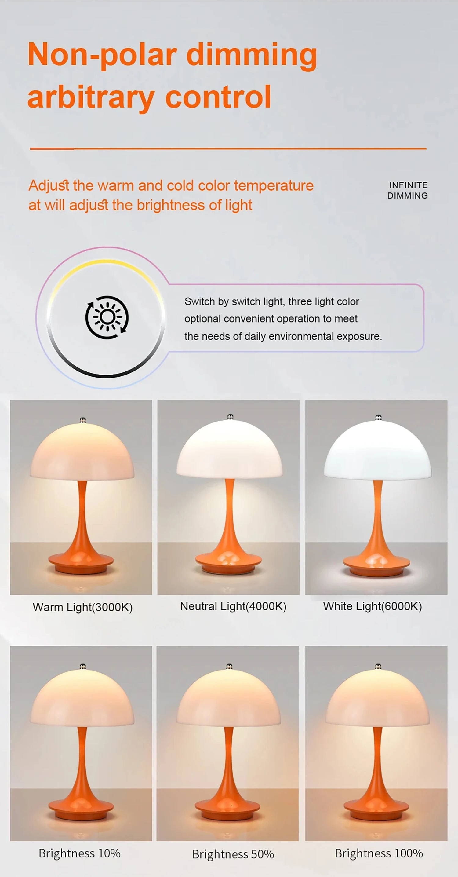 Table Lamp LED Touch Sensor Desktop Night Light Rechargeable Wireless Reading Lamp for Restaurant Hotel Bar Bedroom Decor Light
