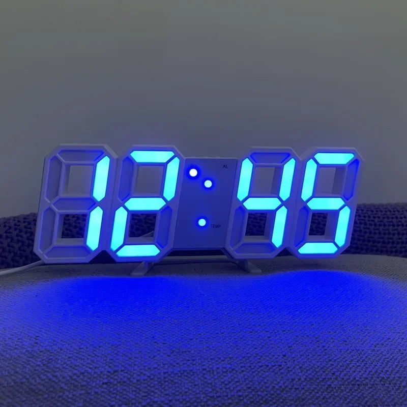 LED Clock Bedroom Home for You Adjustable Digital Wall Clock Hair Accessories Living Room Night Light Mode 3D Decor Decorate