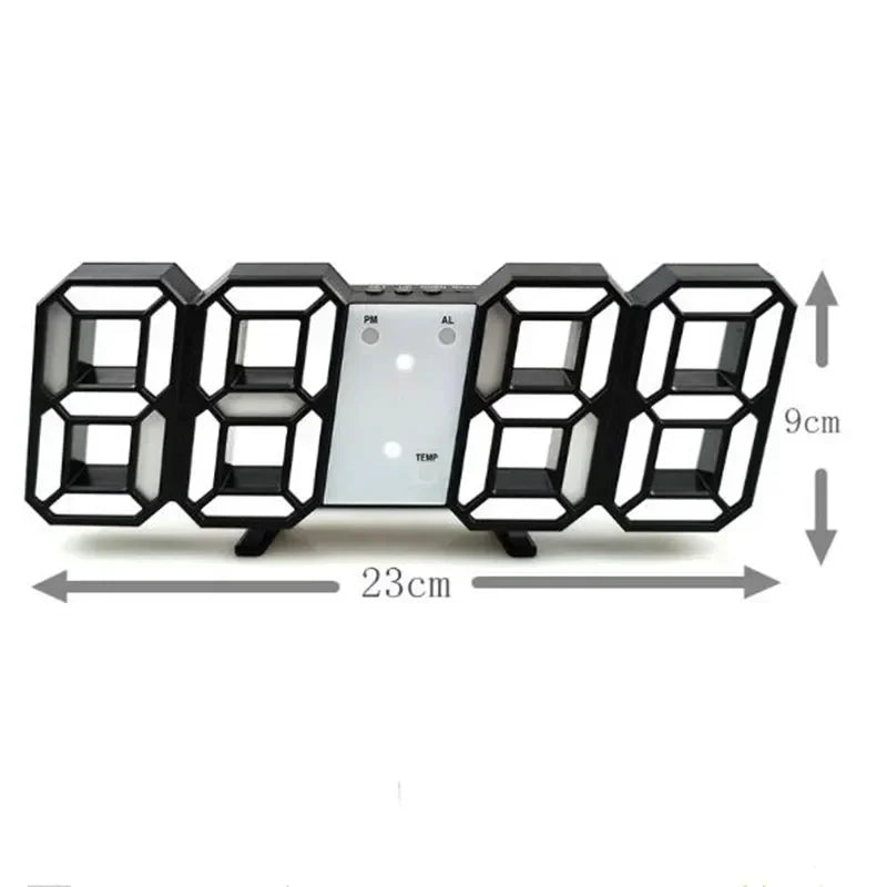 LED Clock Bedroom Home for You Adjustable Digital Wall Clock Hair Accessories Living Room Night Light Mode 3D Decor Decorate