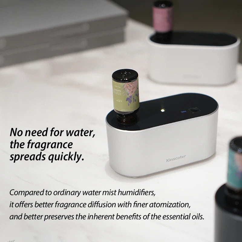 KINSCOTER Premium Portable Waterless Aroma Diffuser Compact Essential Oil Nebulizer Ideal Scent Machine for Gifting